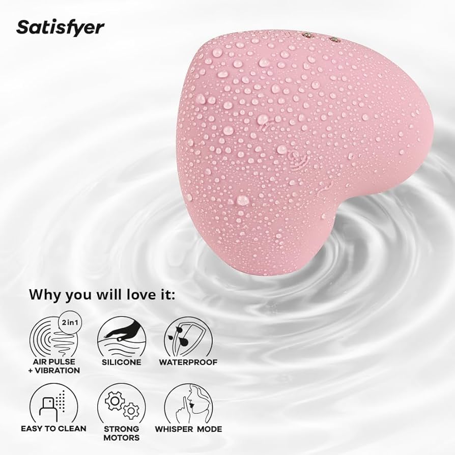 Cutie Heart Double Air Pulse Vibrator – Light Pink