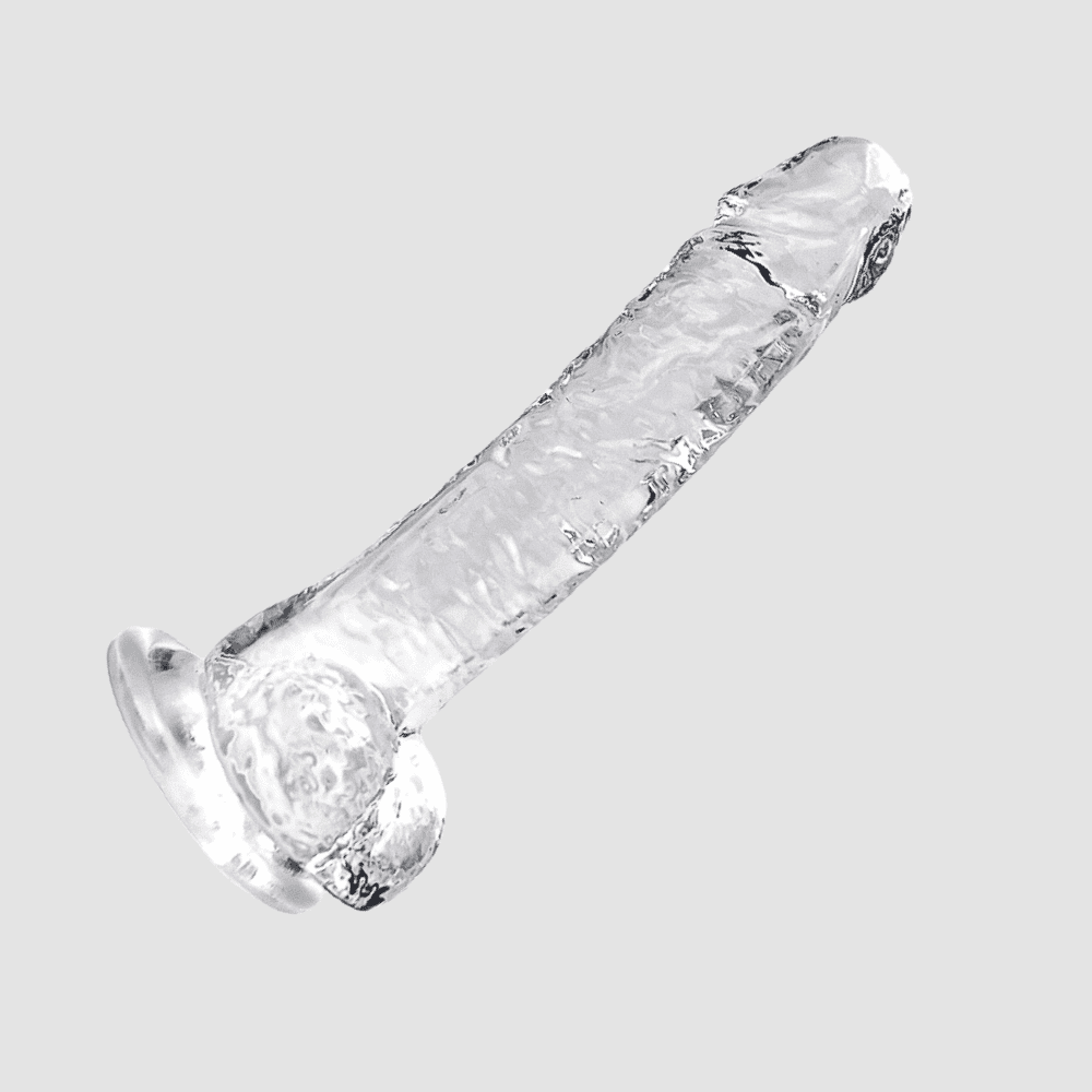 8 Inch Dildo with Balls – Clear