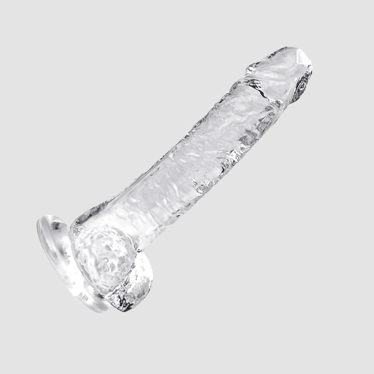 8 Inch Dildo with Balls – Clear