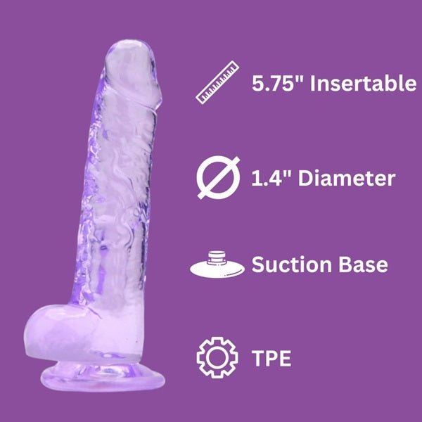 7 Inch Dildo with Balls – Purple