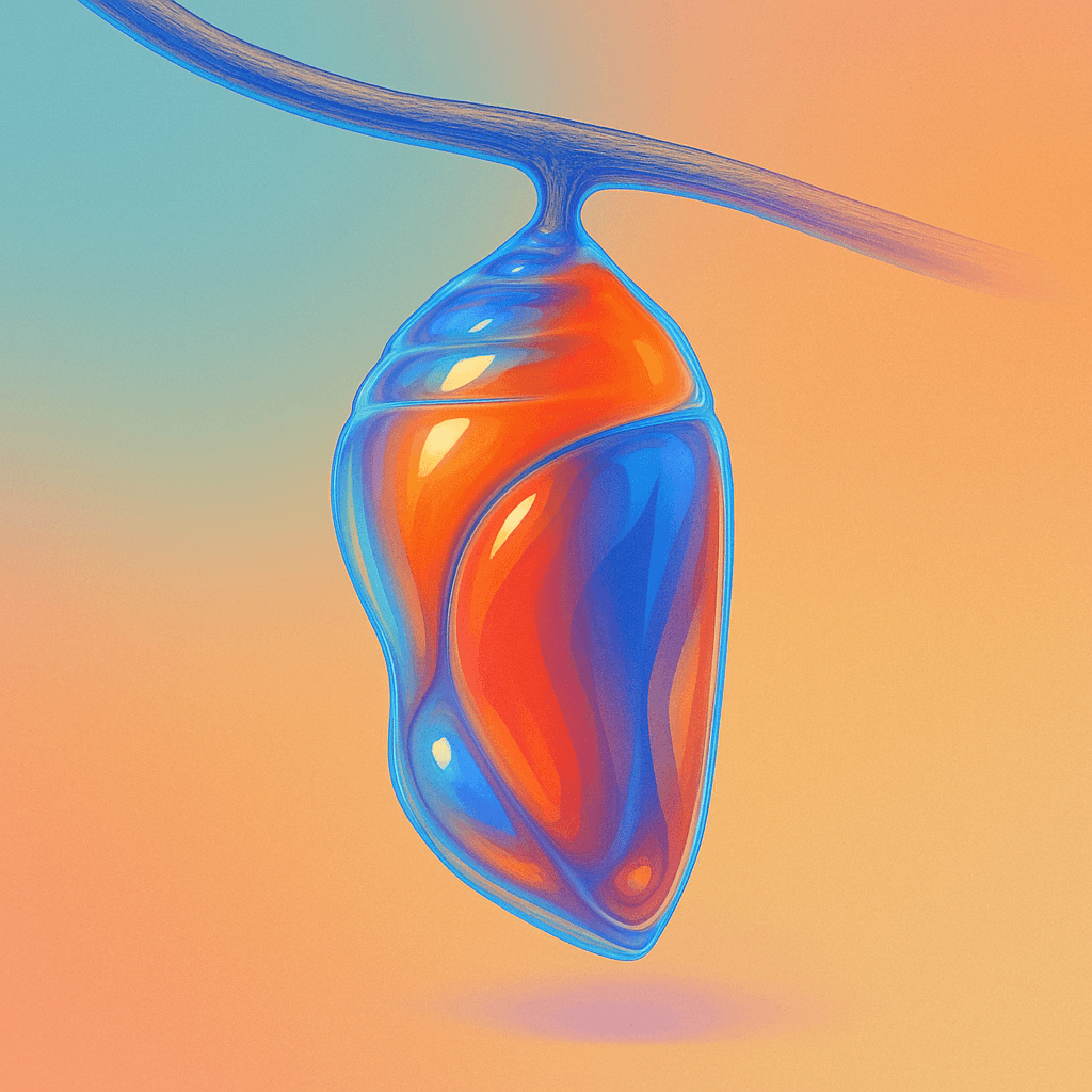 Abstract art piece representing transformation and growth in the context of gender affirming themes