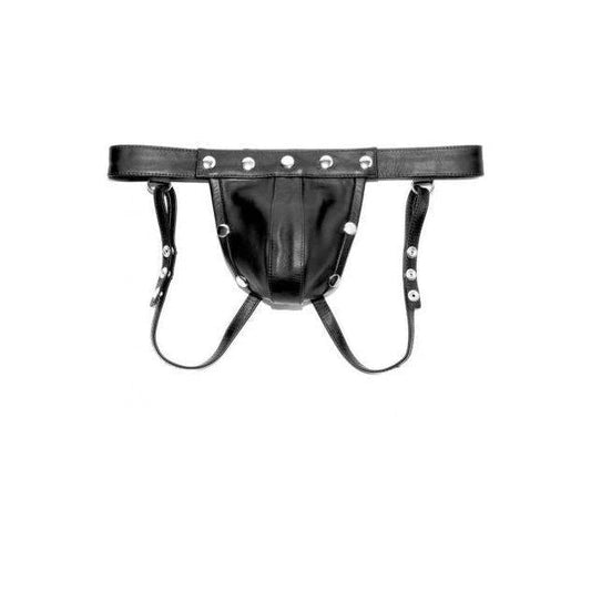 Leather Harness Jock Strap – Black (XXL)