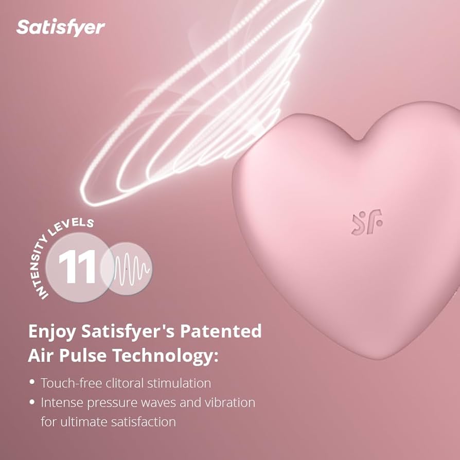 Cutie Heart Double Air Pulse Vibrator – Light Pink