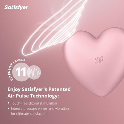 Cutie Heart Double Air Pulse Vibrator – Light Pink