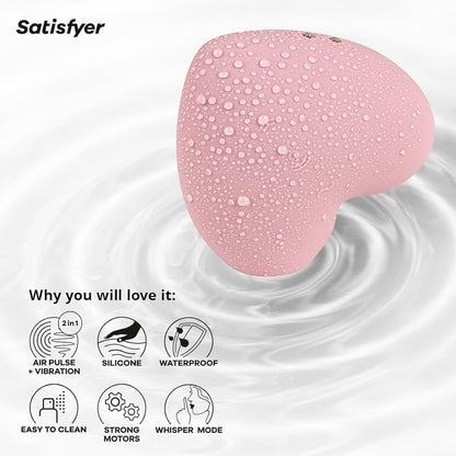 Cutie Heart Double Air Pulse Vibrator – Light Pink