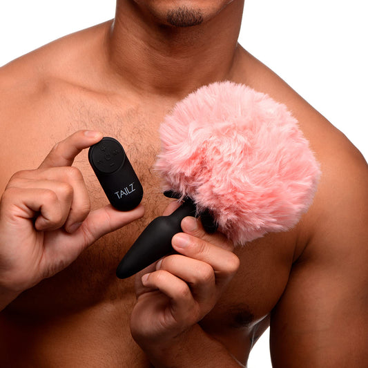 Snap-On Vibrating Silicone Anal Plug & 3 Tails with Remote Control
