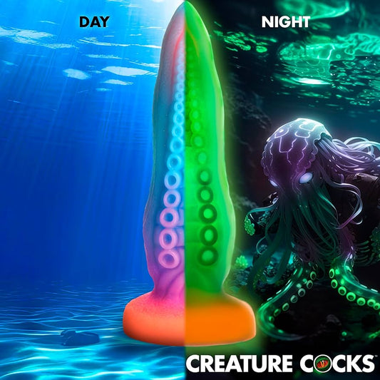 Tenta Cock Glow In The Dark Silicone Dildo