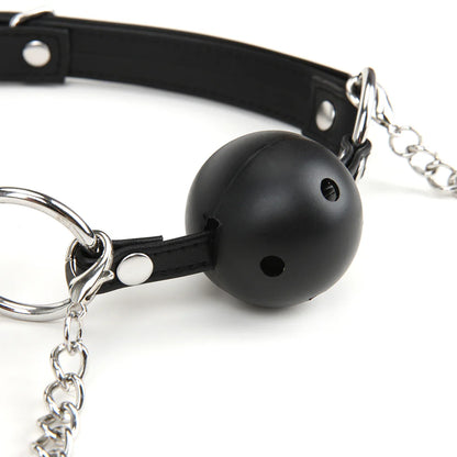 Breathable Ball Gag with Nipple Chain