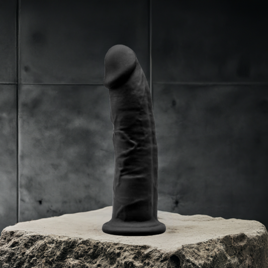 6" Realistic Silicone Dual Density Dildo – Black