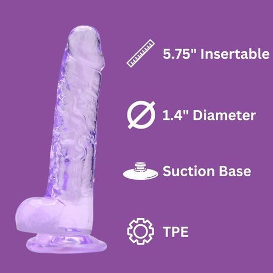 7 Inch Dildo with Balls – Purple