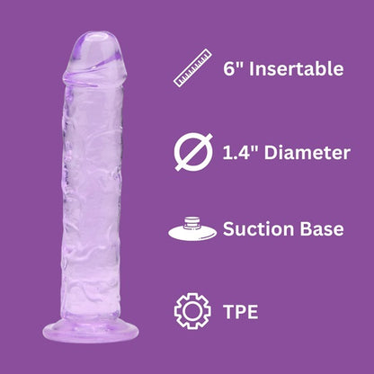 6 Inch Suction Cup Dildo – Purple